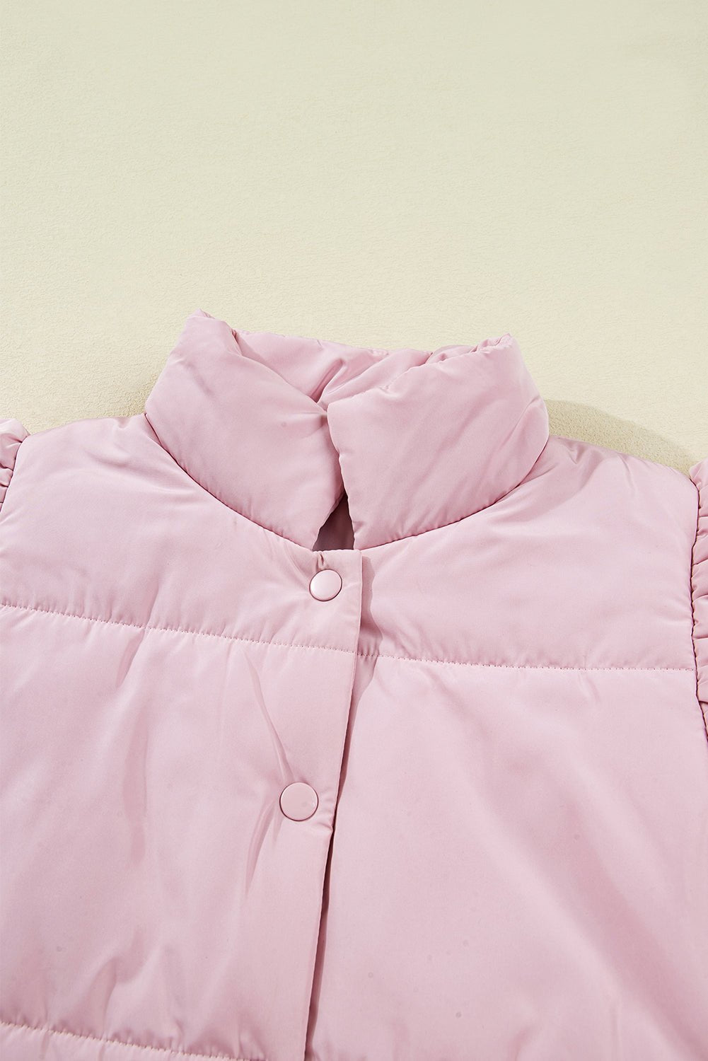 Solid Flutter Sleeve Snap Button Puffer Vest - Rooted & Reckless Co.