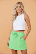 Solid French Terry Drawstring Waist Mini Skort - Rooted & Reckless Co.