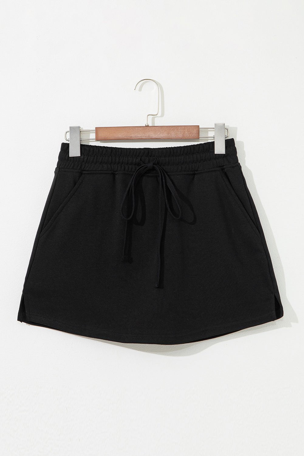Solid French Terry Drawstring Waist Mini Skort - Rooted & Reckless Co.