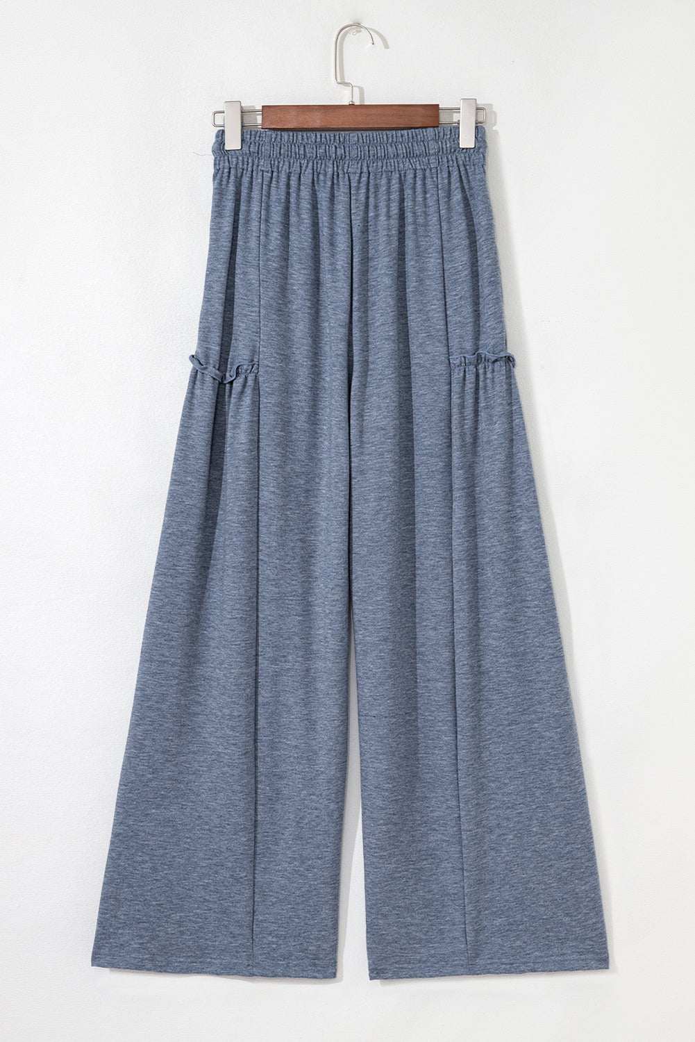 Solid Frilled Leg Drawstring Elastic Waist Pants - Rooted & Reckless Co.