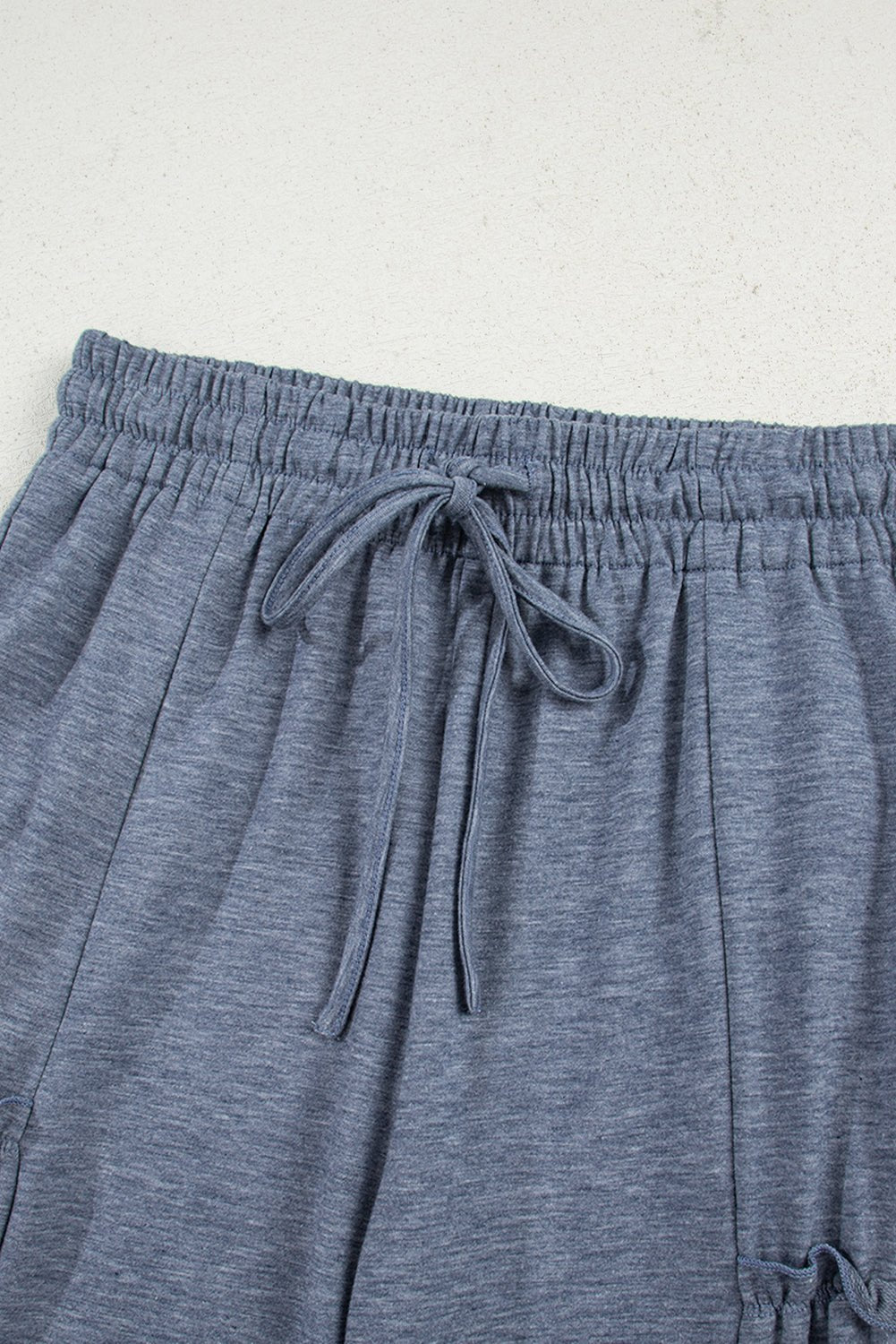 Solid Frilled Leg Drawstring Elastic Waist Pants - Rooted & Reckless Co.