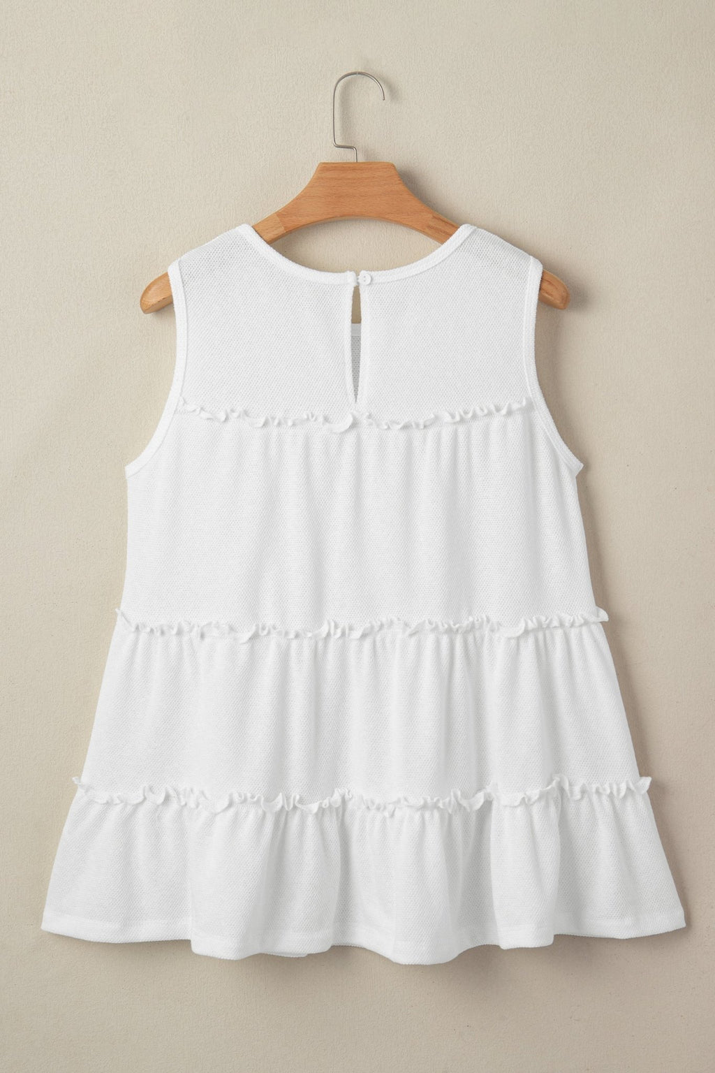 Solid Frilled Ruffle Tiered Tank Top - Rooted & Reckless Co.
