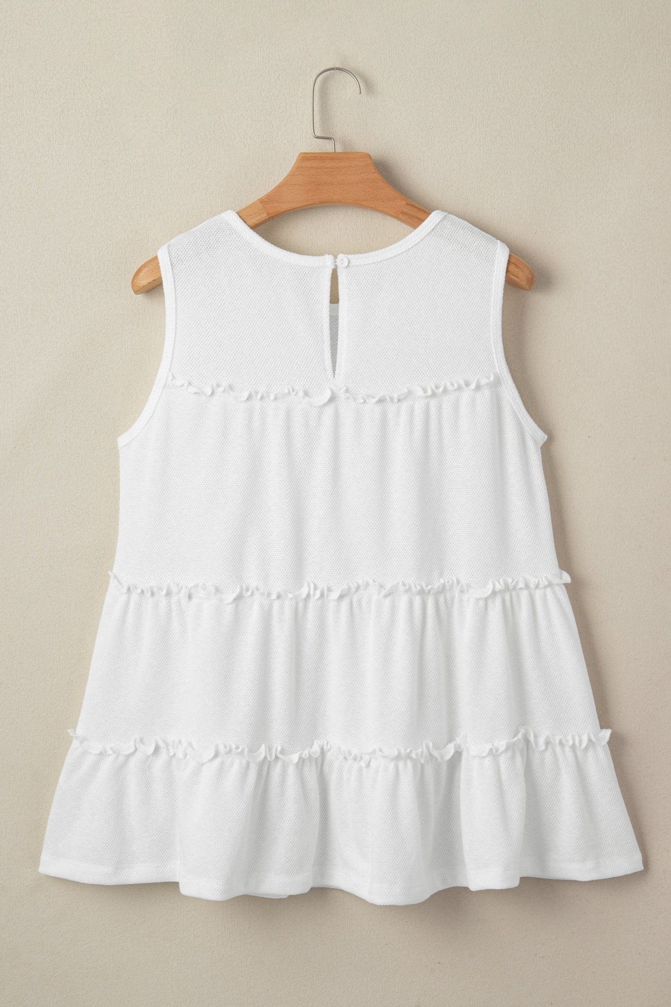 Solid Frilled Ruffle Tiered Tank Top - Rooted & Reckless Co.