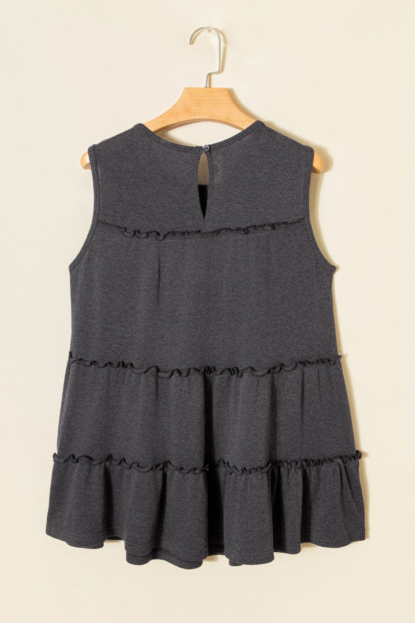 Solid Frilled Ruffle Tiered Tank Top - Rooted & Reckless Co.
