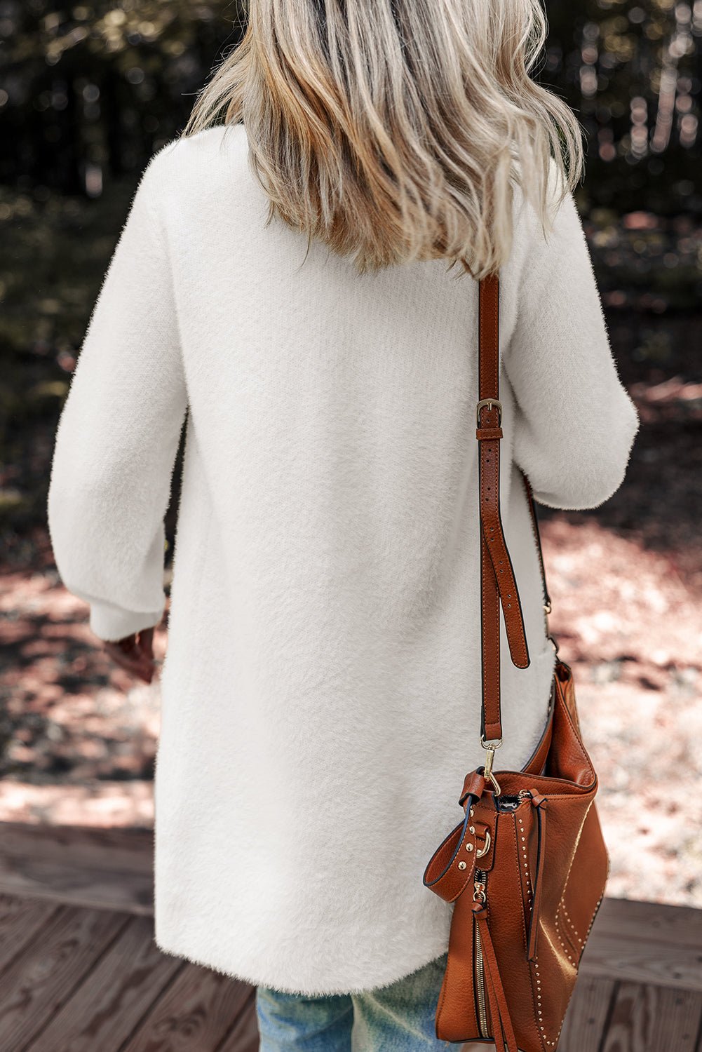 Solid Fuzzy Button-Front Cardigan - Rooted & Reckless Co.