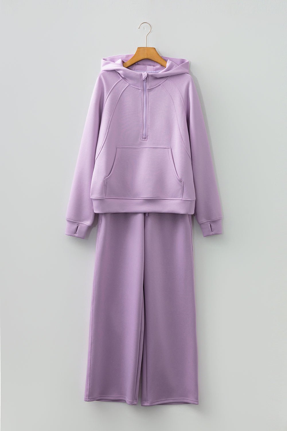 Solid Half-Zip Hoodie and Pants Set - Rooted & Reckless Co.