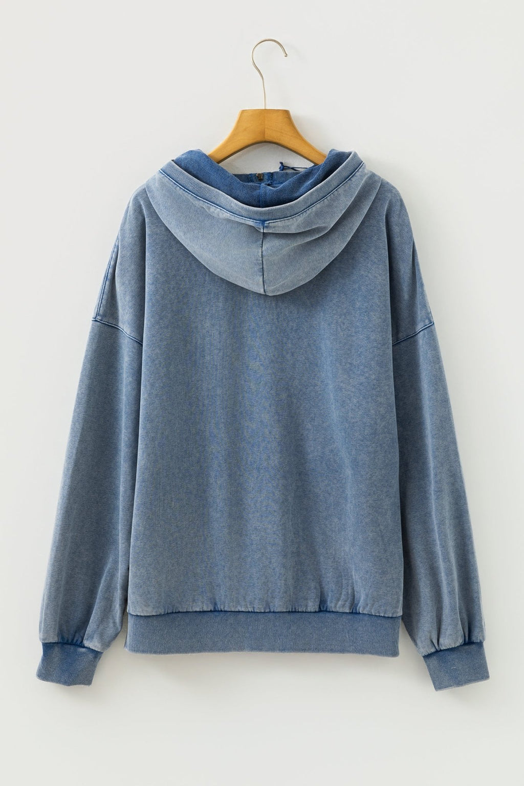Solid Half-Zip Kangaroo Pocket Baggy Hoodie - Rooted & Reckless Co.