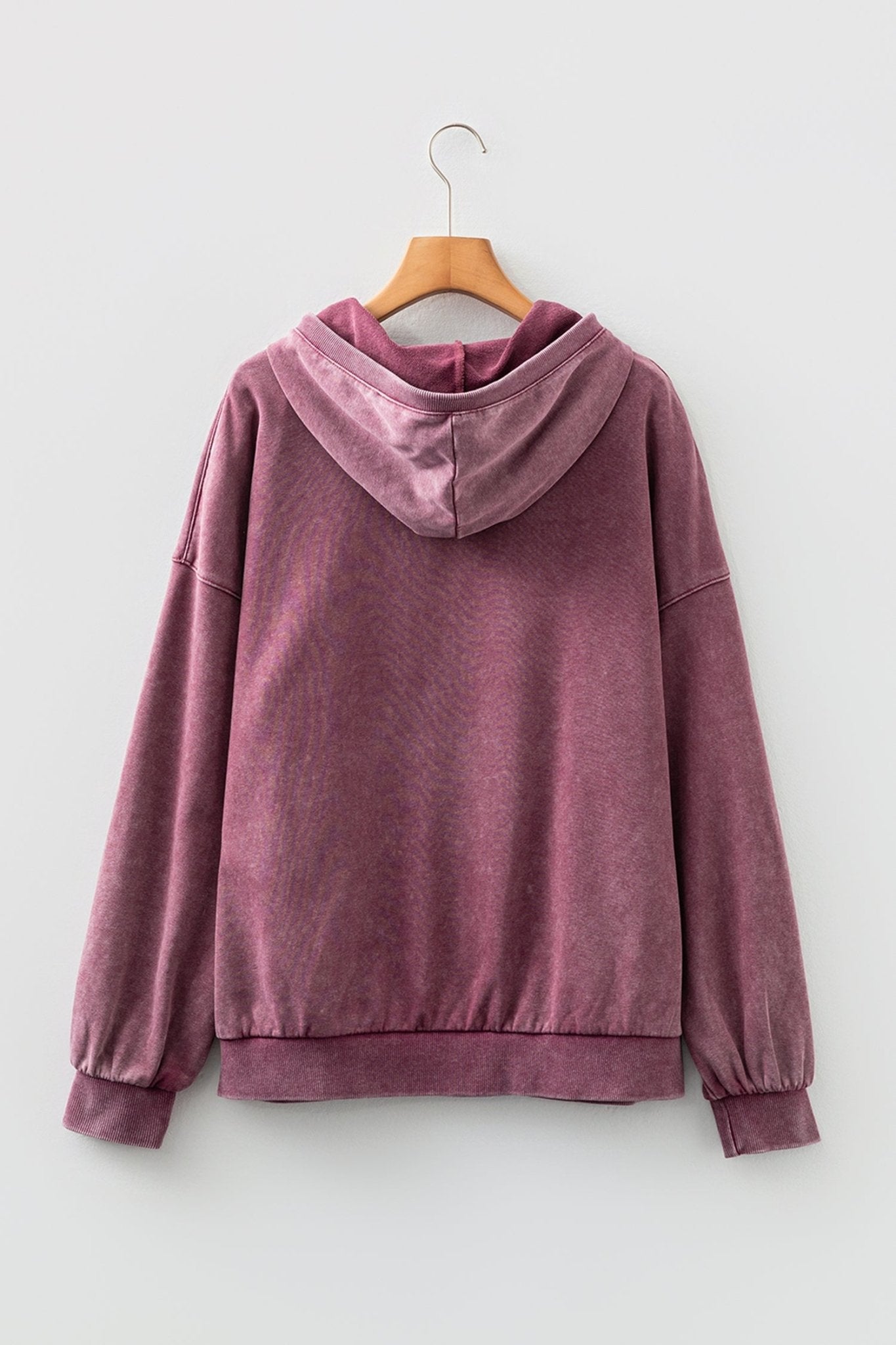 Solid Half-Zip Kangaroo Pocket Baggy Hoodie - Rooted & Reckless Co.