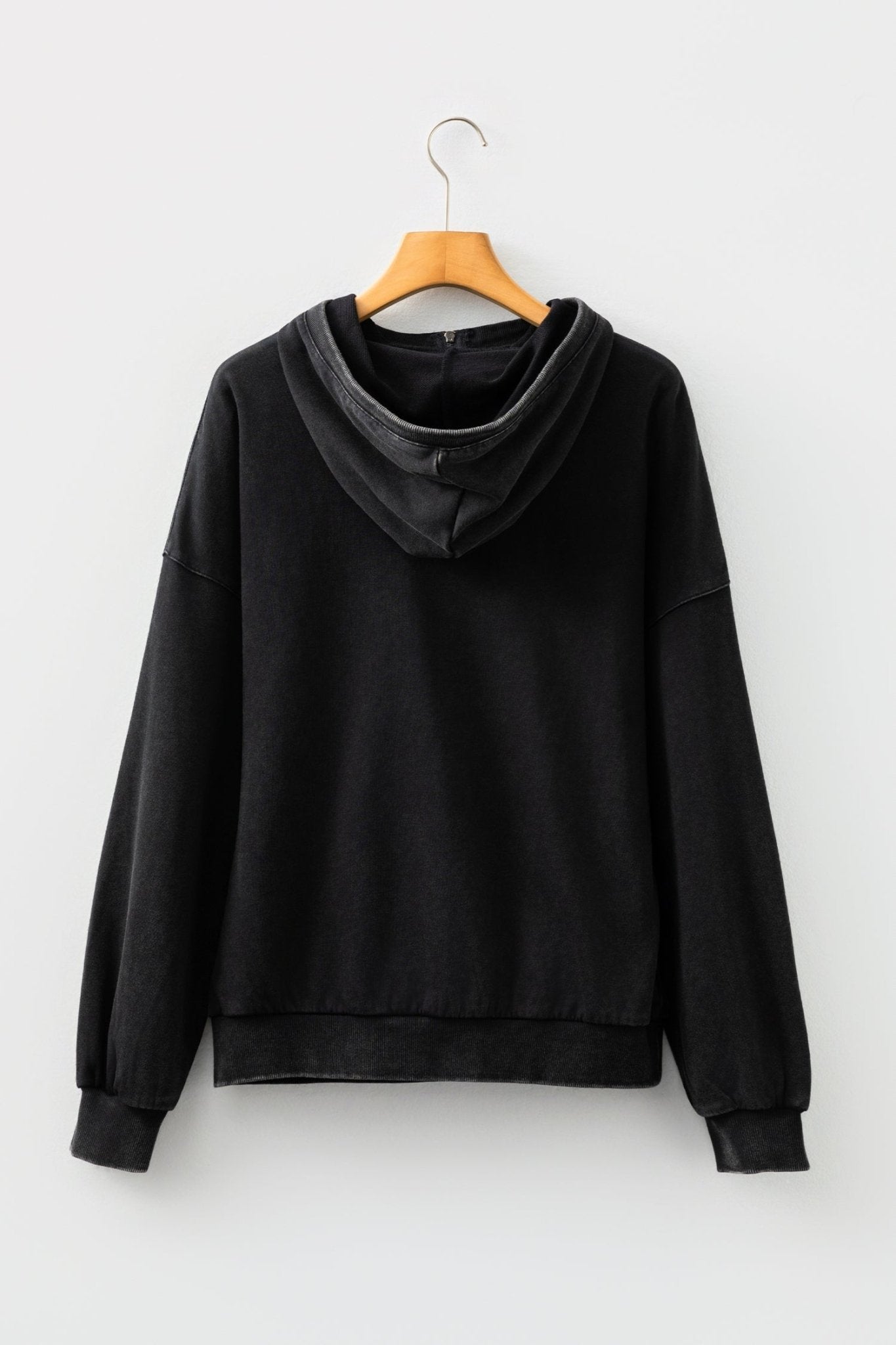Solid Half-Zip Kangaroo Pocket Baggy Hoodie - Rooted & Reckless Co.