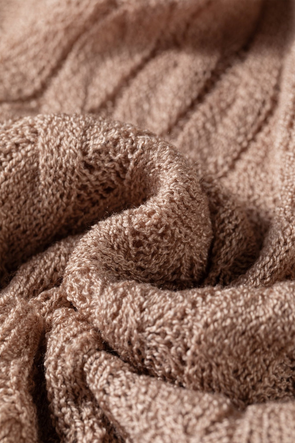 Solid Hollowed Knit Drop Shoulder Open Cardigan - Rooted & Reckless Co.