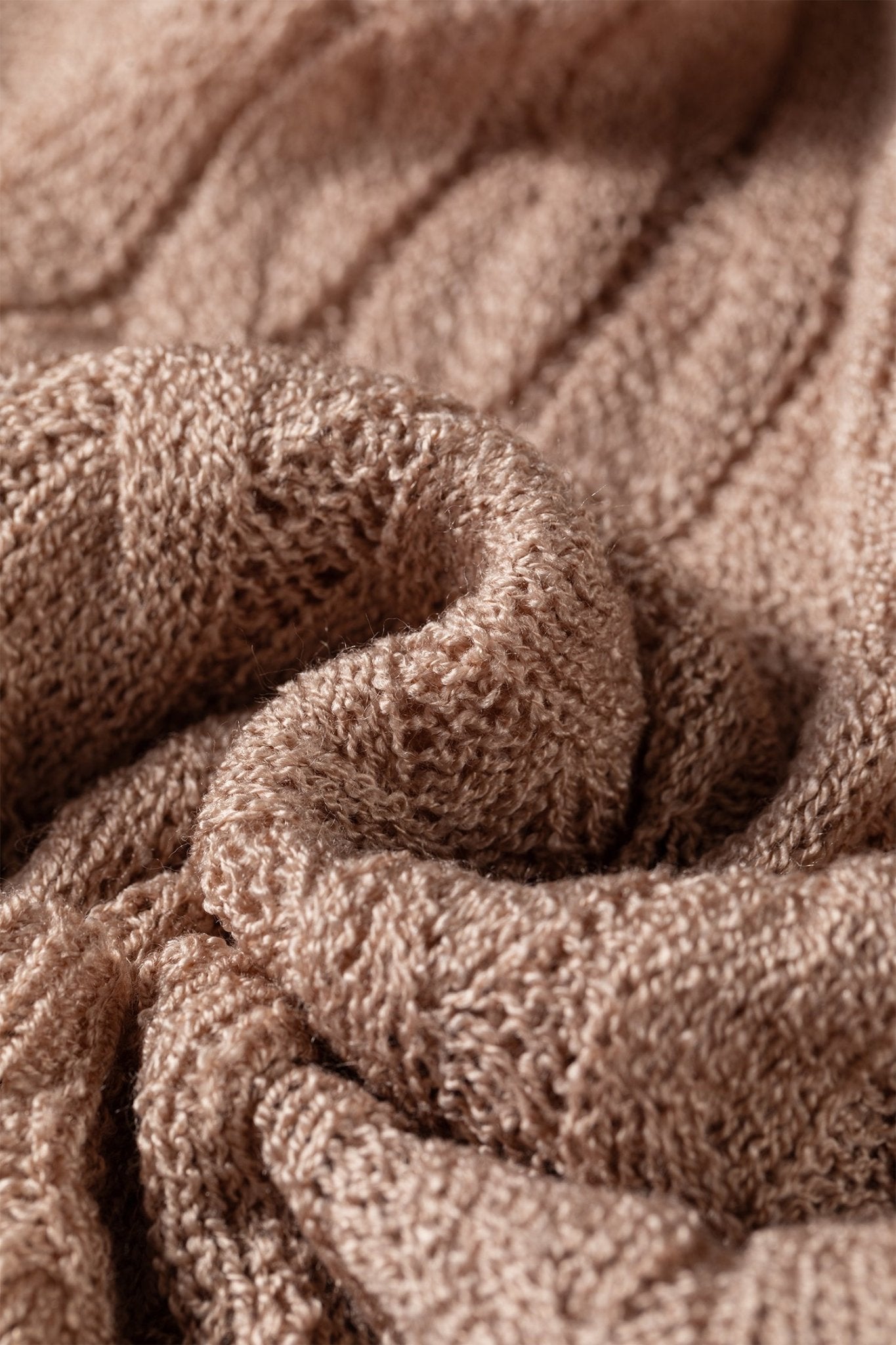 Solid Hollowed Knit Drop Shoulder Open Cardigan - Rooted & Reckless Co.