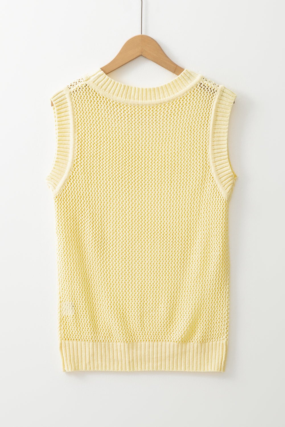 Solid Hollowed Knit Sleeveless Sweater Top - Rooted & Reckless Co.