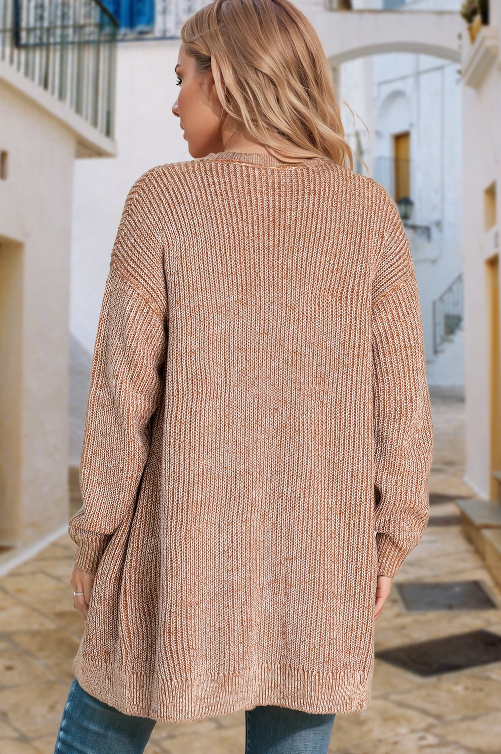 Solid Knit Open-Front Pocketed Cardigan - Rooted & Reckless Co.