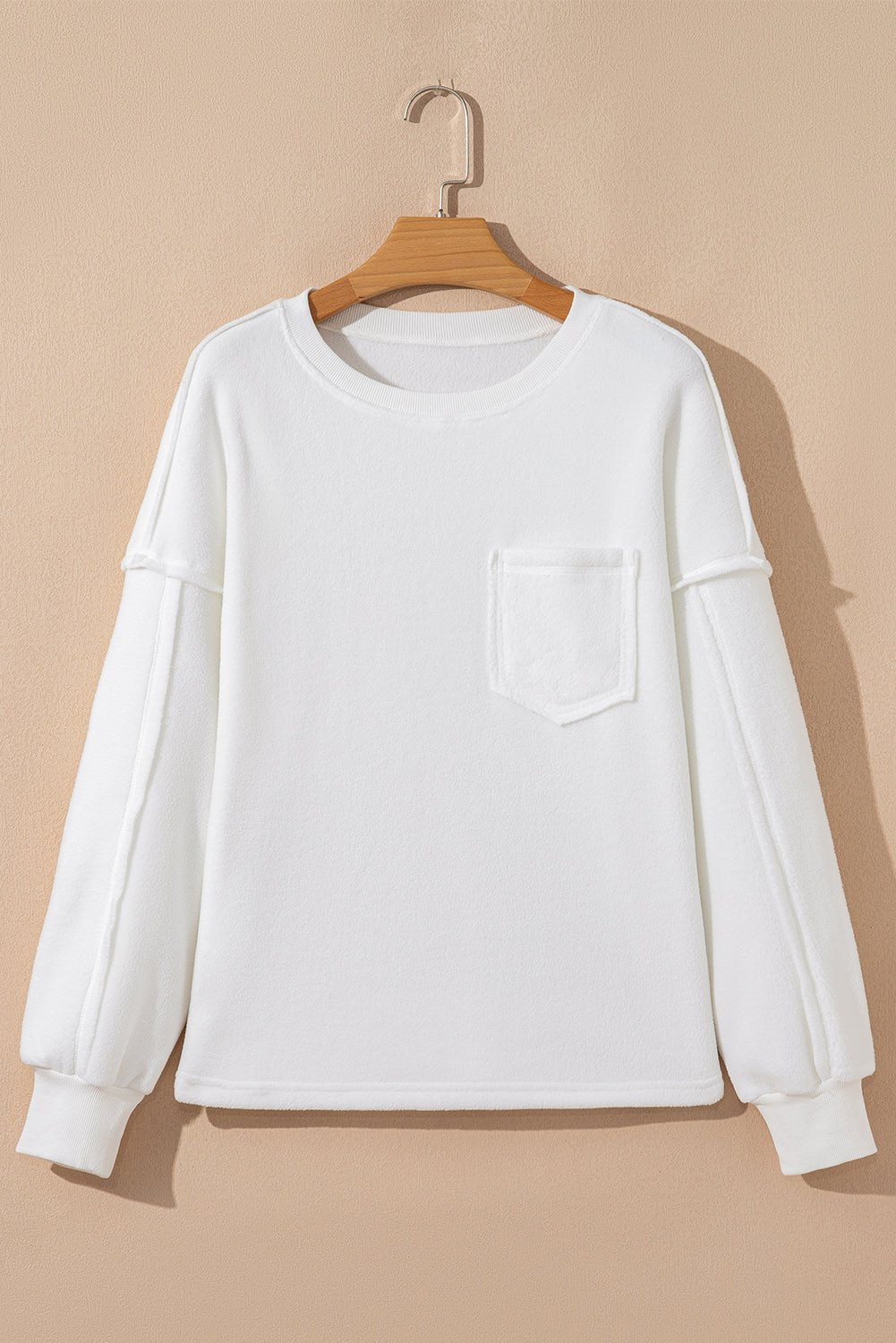 Solid Knit Reverse Seam Chest Pocket Sweatshirt - Rooted & Reckless Co.