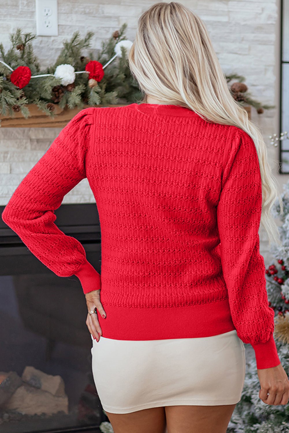Solid Knit Ribbed Cuff Crewneck Sweater - Rooted & Reckless Co.