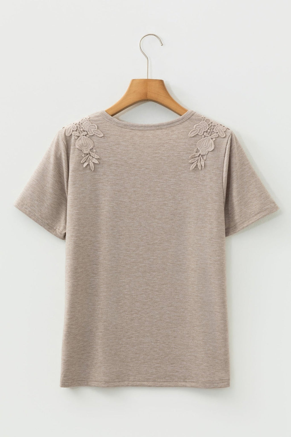 Solid Lace Embroidered Patch Short Sleeve Tee - Rooted & Reckless Co.