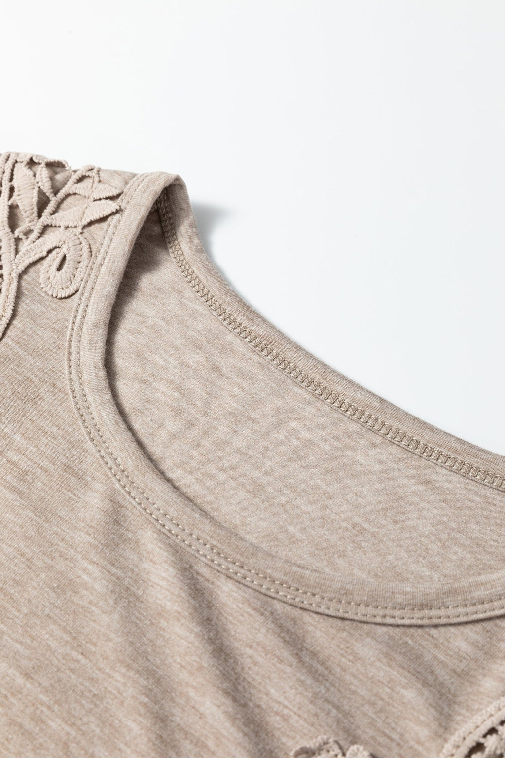 Solid Lace Embroidered Patch Short Sleeve Tee - Rooted & Reckless Co.