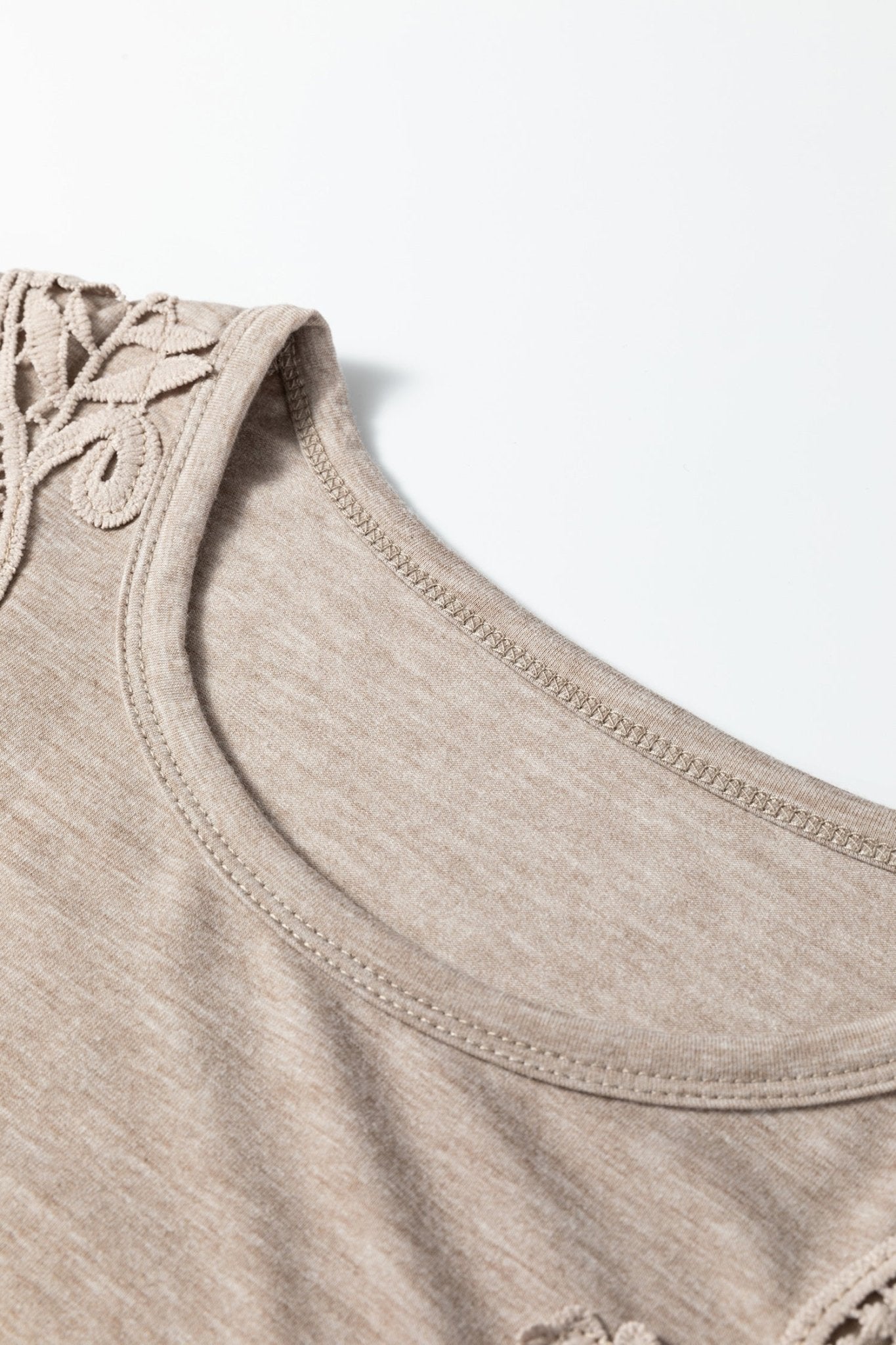 Solid Lace Embroidered Patch Short Sleeve Tee - Rooted & Reckless Co.