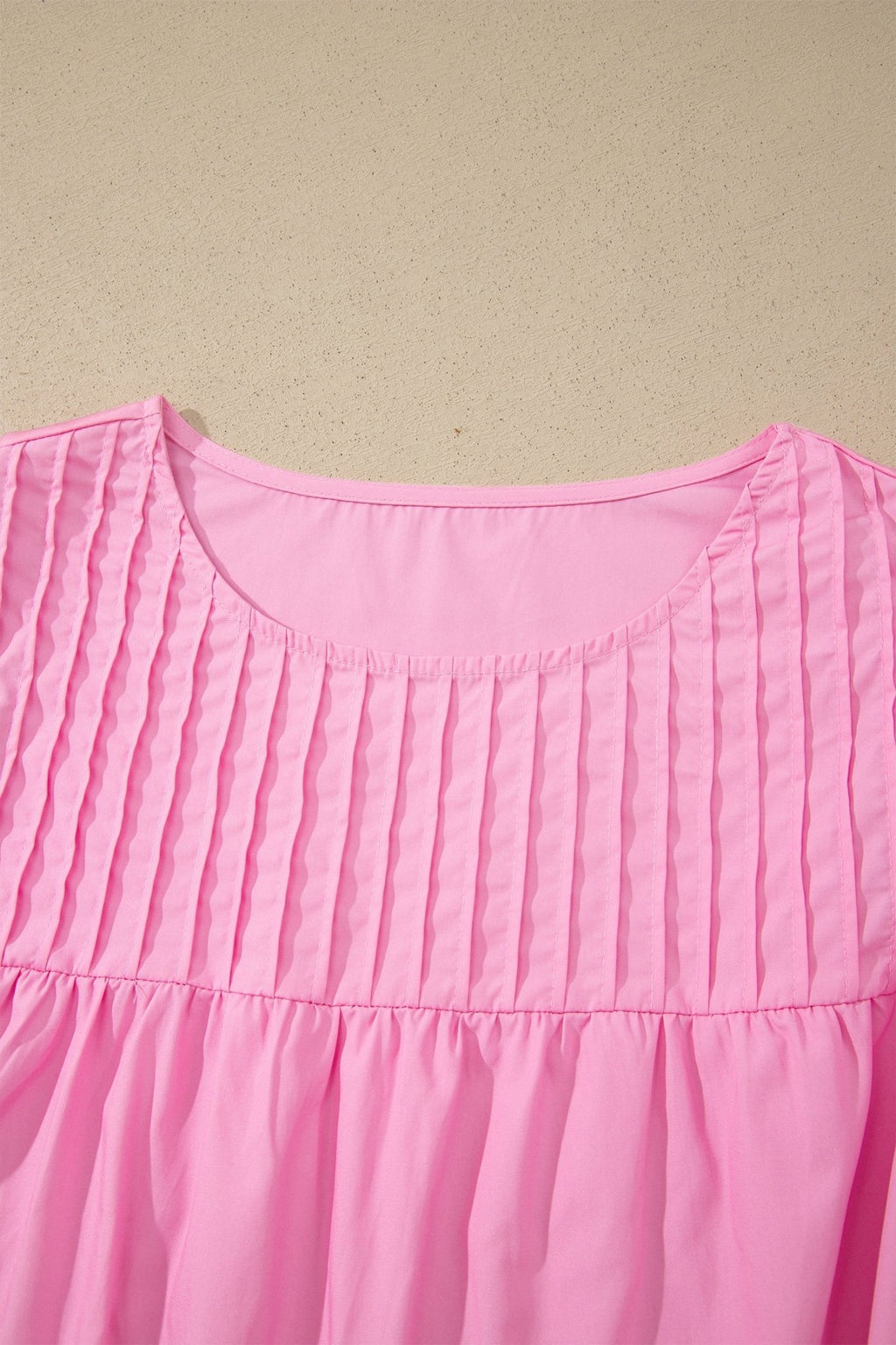 Solid Lace Flutter Sleeve Pleated Blouse - Rooted & Reckless Co.