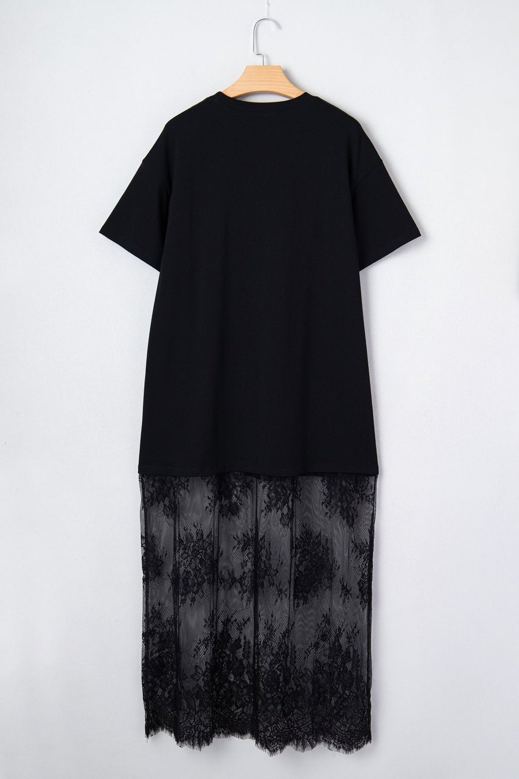 Solid Lace Patchwork Short Sleeve Maxi Dress - Rooted & Reckless Co.