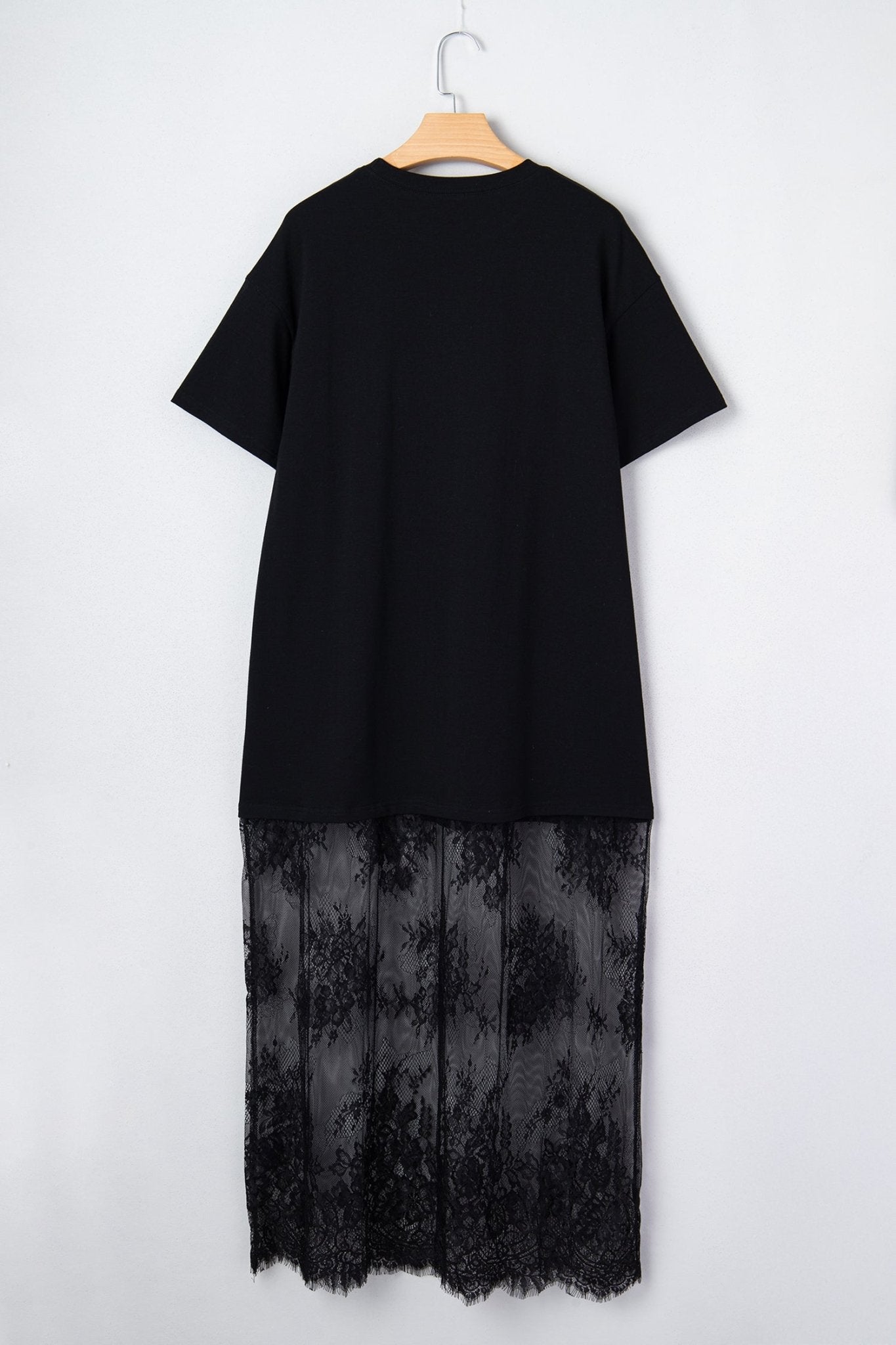 Solid Lace Patchwork Short Sleeve Maxi Dress - Rooted & Reckless Co.