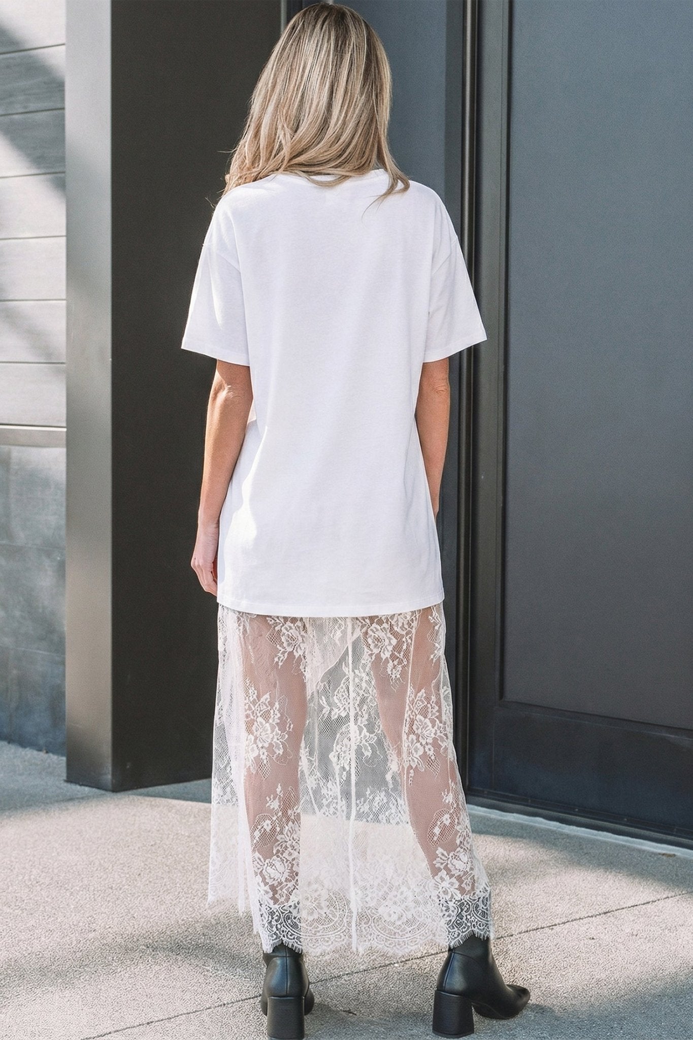 Solid Lace Patchwork Short Sleeve Maxi Dress - Rooted & Reckless Co.