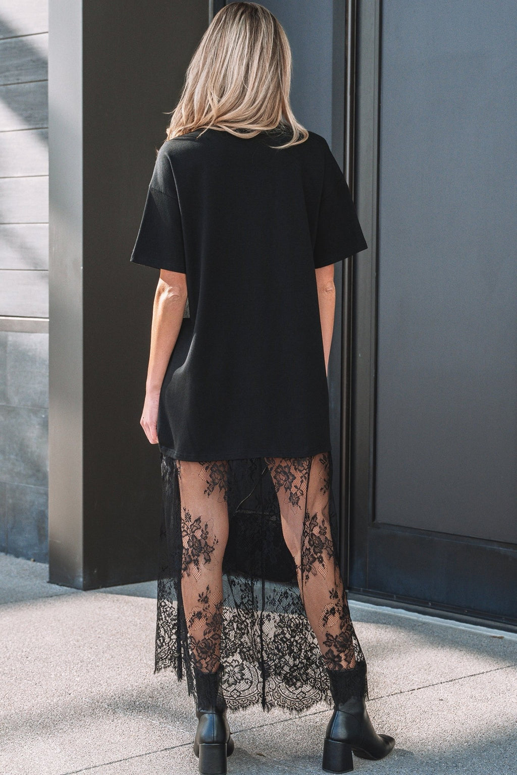 Solid Lace Patchwork Short Sleeve Maxi Dress - Rooted & Reckless Co.
