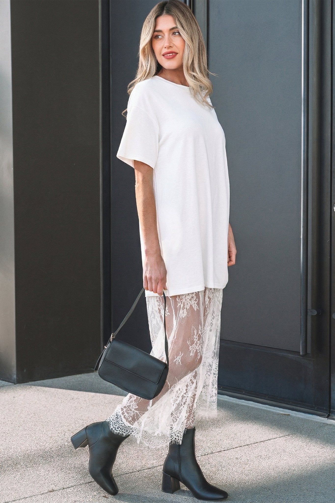Solid Lace Patchwork Short Sleeve Maxi Dress - Rooted & Reckless Co.