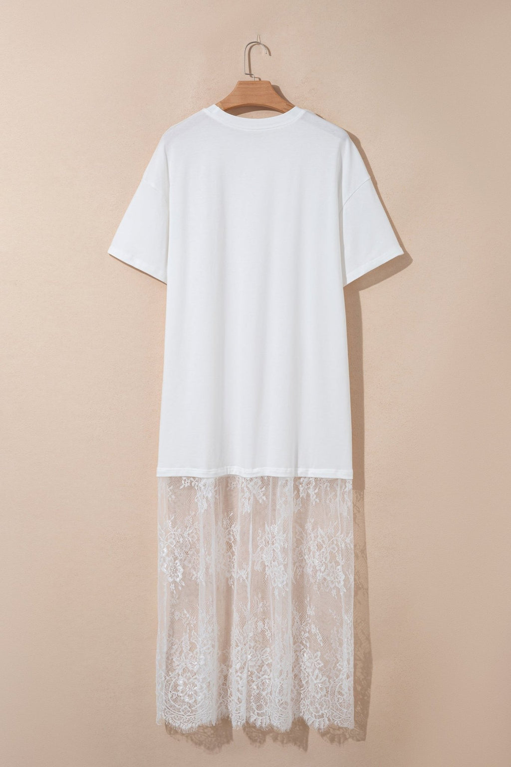 Solid Lace Patchwork Short Sleeve Maxi Dress - Rooted & Reckless Co.