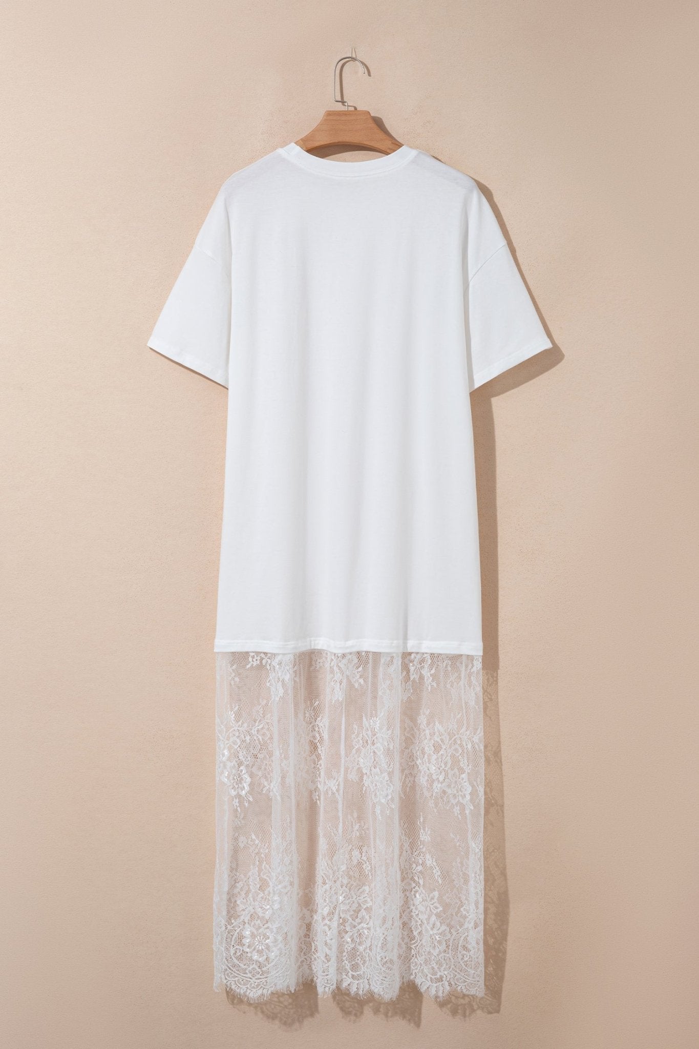 Solid Lace Patchwork Short Sleeve Maxi Dress - Rooted & Reckless Co.