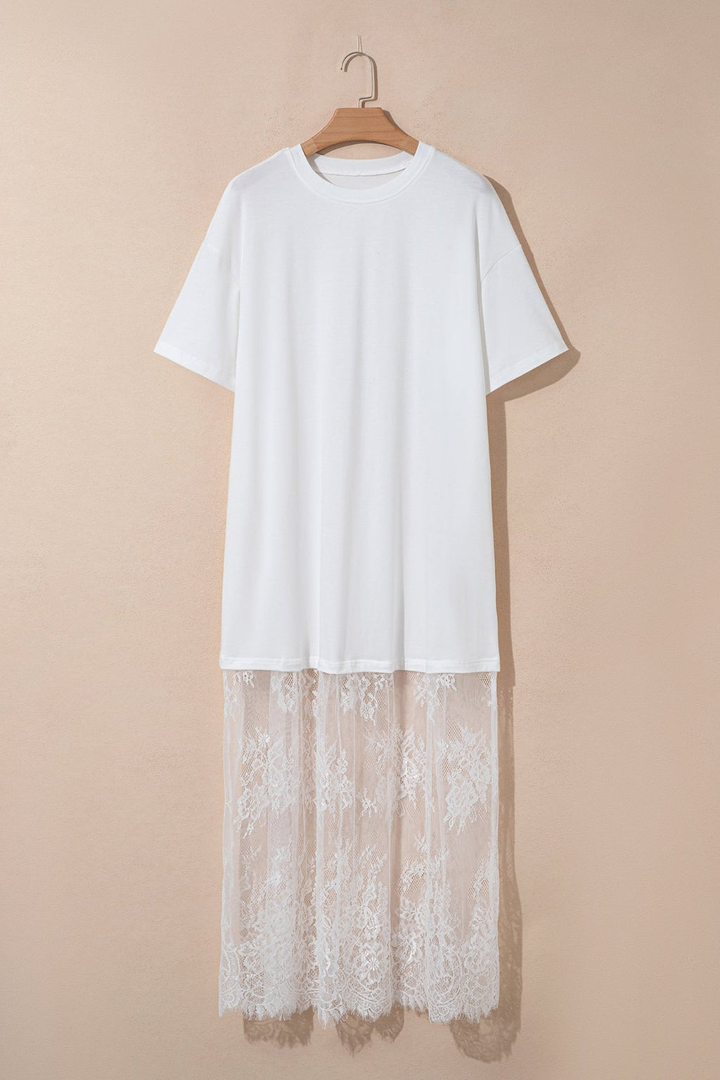 Solid Lace Patchwork Short Sleeve Maxi Dress - Rooted & Reckless Co.