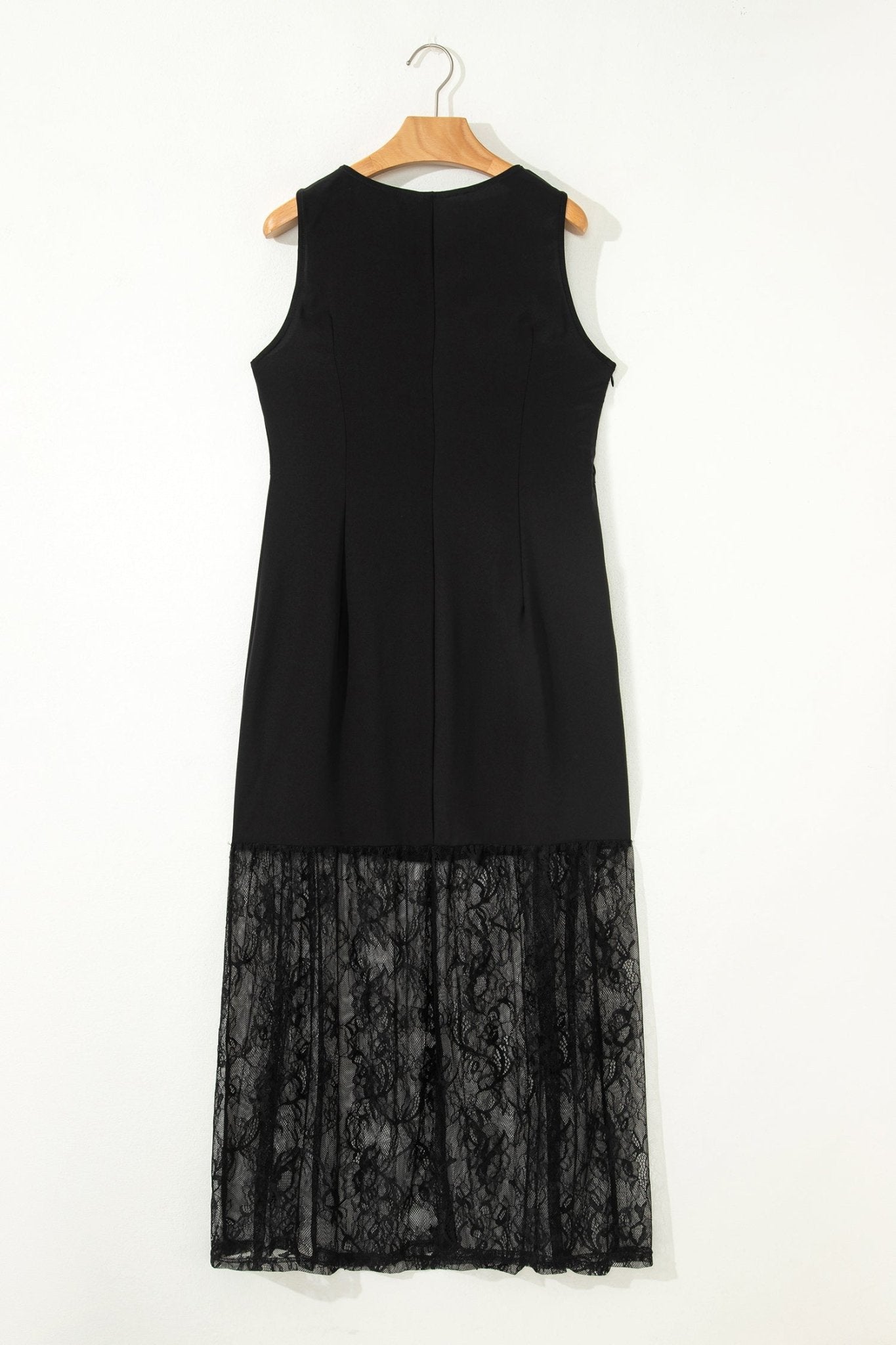 Solid Lace Patchwork Sleeveless Maxi Dress - Rooted & Reckless Co.