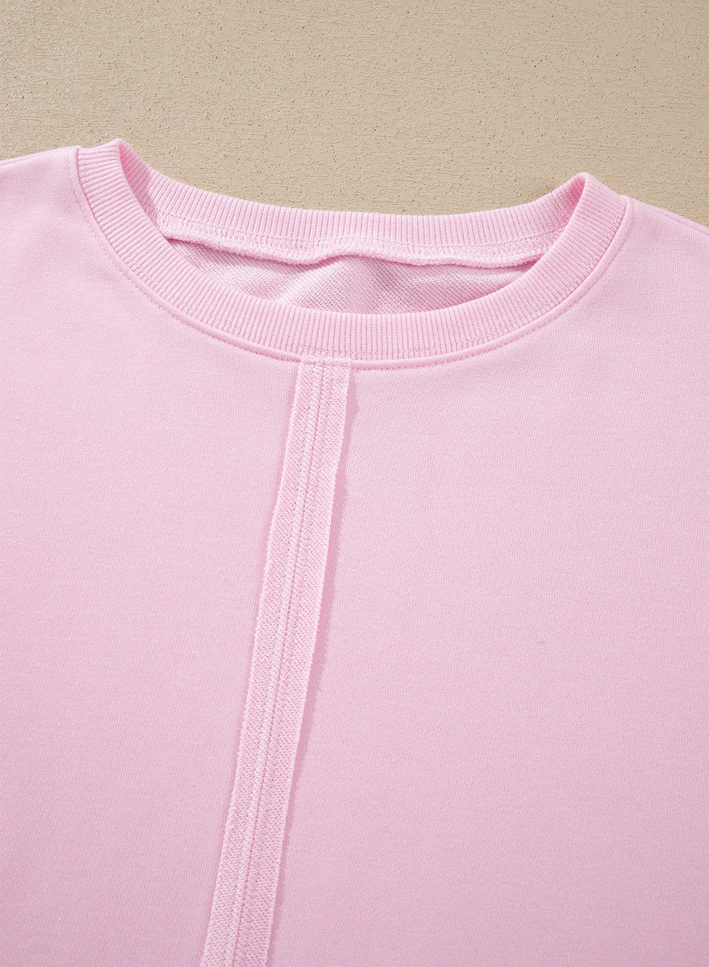 Solid Lace Trim Raw Seam Loose Sweatshirt - Rooted & Reckless Co.