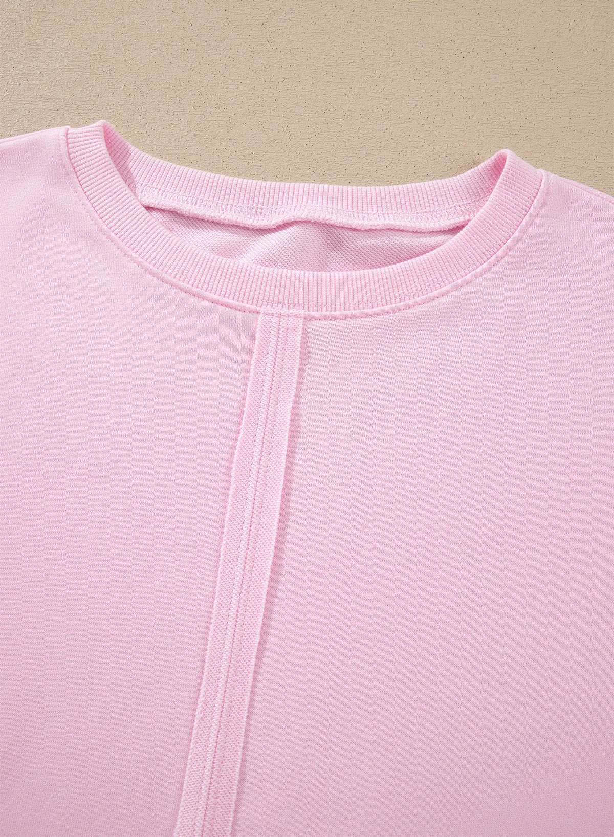 Solid Lace Trim Raw Seam Loose Sweatshirt - Rooted & Reckless Co.