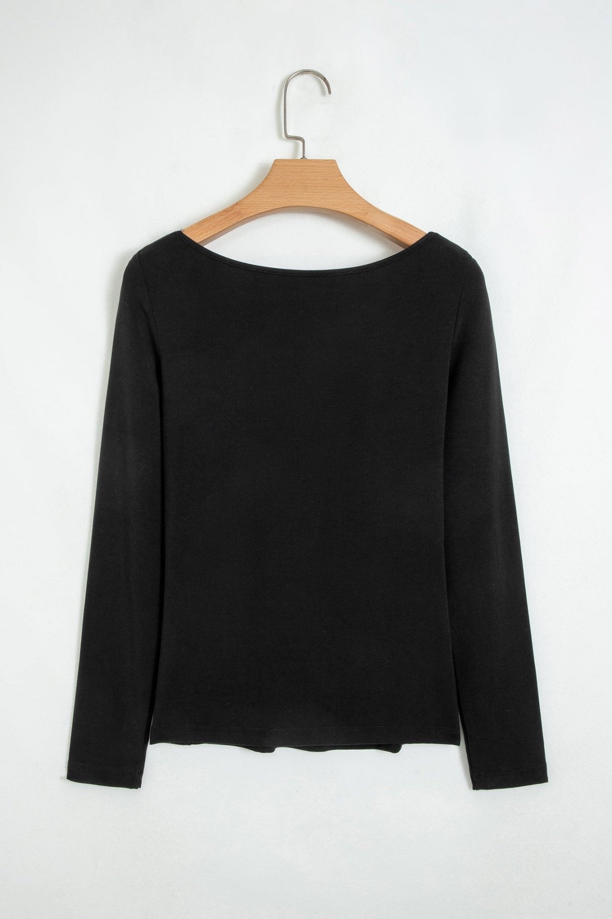 Solid Lace Trim V-Neck Long Sleeve Top - Rooted & Reckless Co.