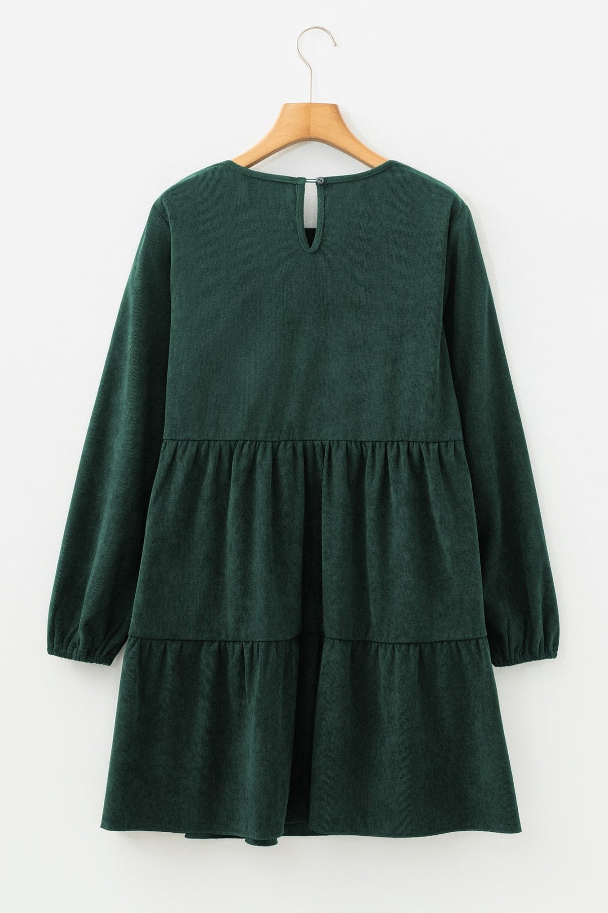 Solid Lantern Sleeve Tiered Mini Dress - Rooted & Reckless Co.