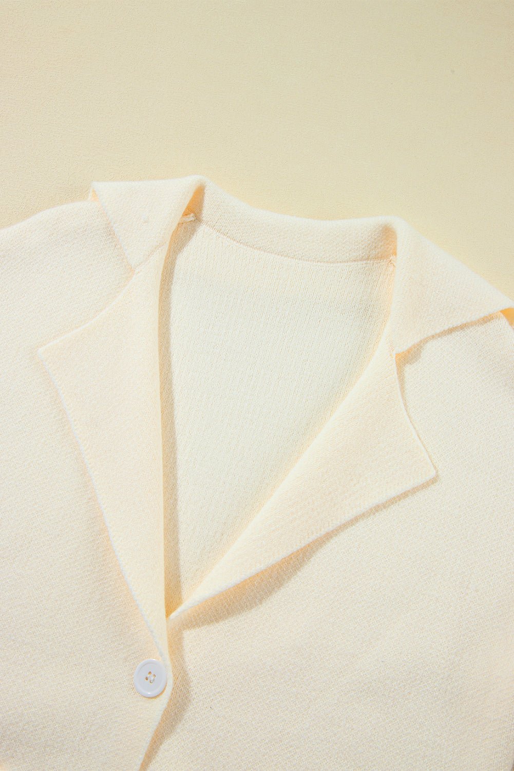 Solid Lapel Collar Single Button Sweater Cardigan - Rooted & Reckless Co.