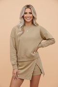 Solid Long Sleeve Top & Split Skort Set - Rooted & Reckless Co.