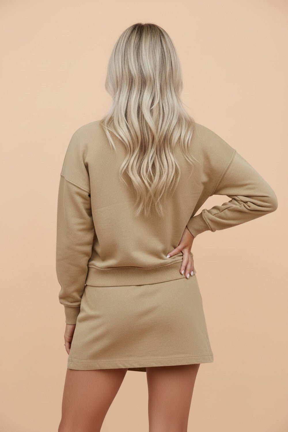 Solid Long Sleeve Top & Split Skort Set - Rooted & Reckless Co.