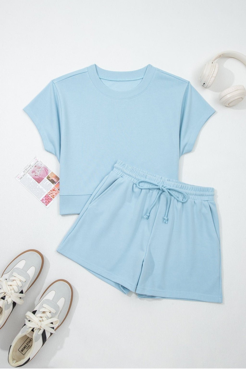 Solid Loose Tee & Drawstring Shorts Set - Rooted & Reckless Co.