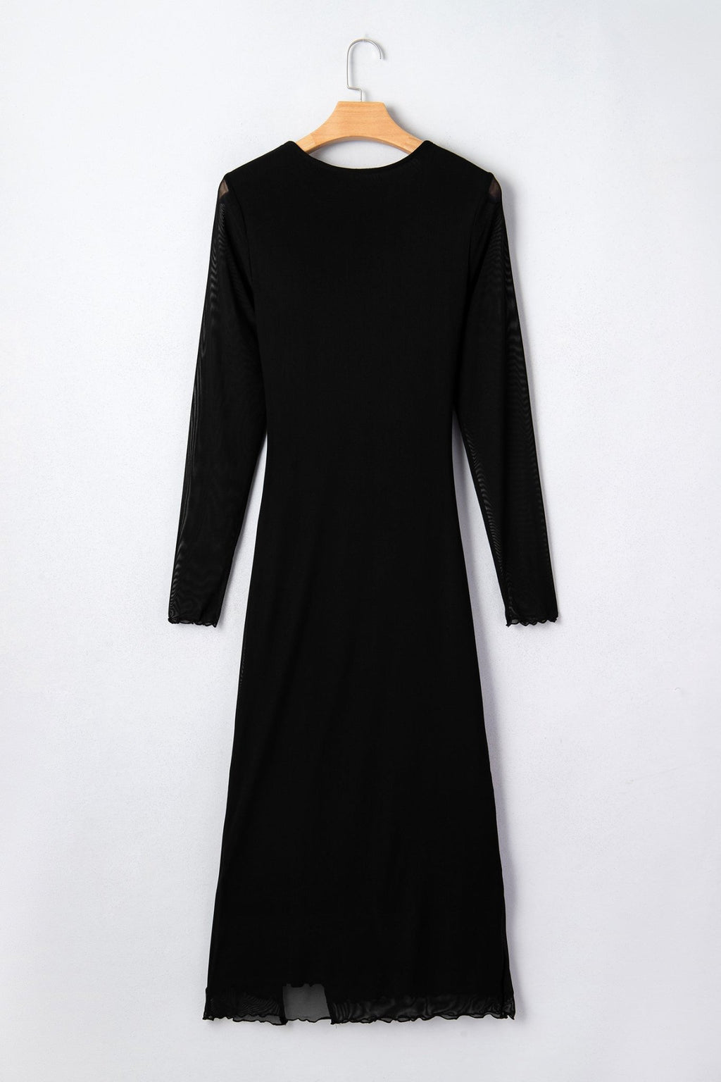 Solid Mesh Knotted Waist Side Slit Midi Dress - Rooted & Reckless Co.