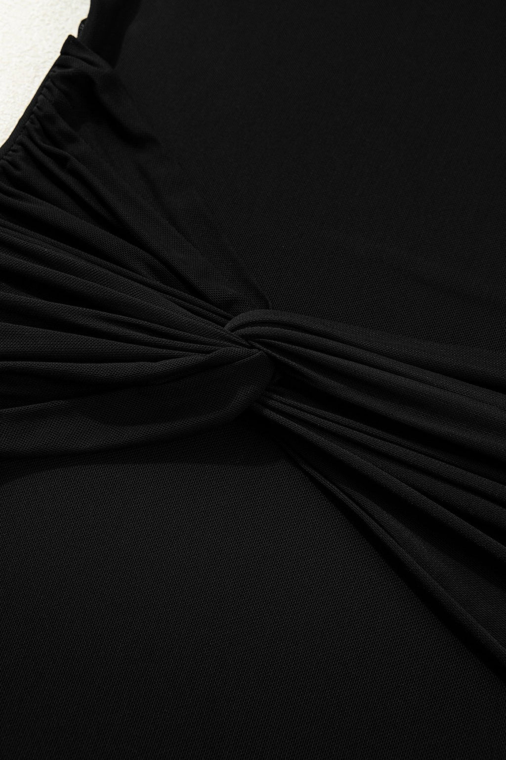 Solid Mesh Knotted Waist Side Slit Midi Dress - Rooted & Reckless Co.