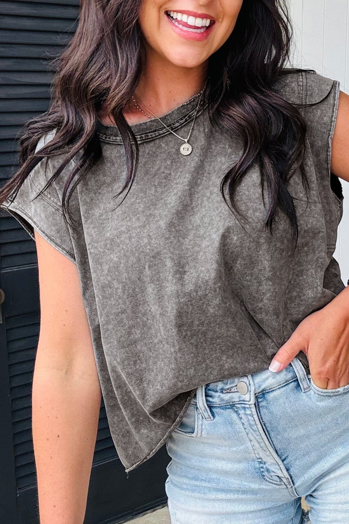 Solid Mineral Wash Boxy Tank Top - Rooted & Reckless Co.