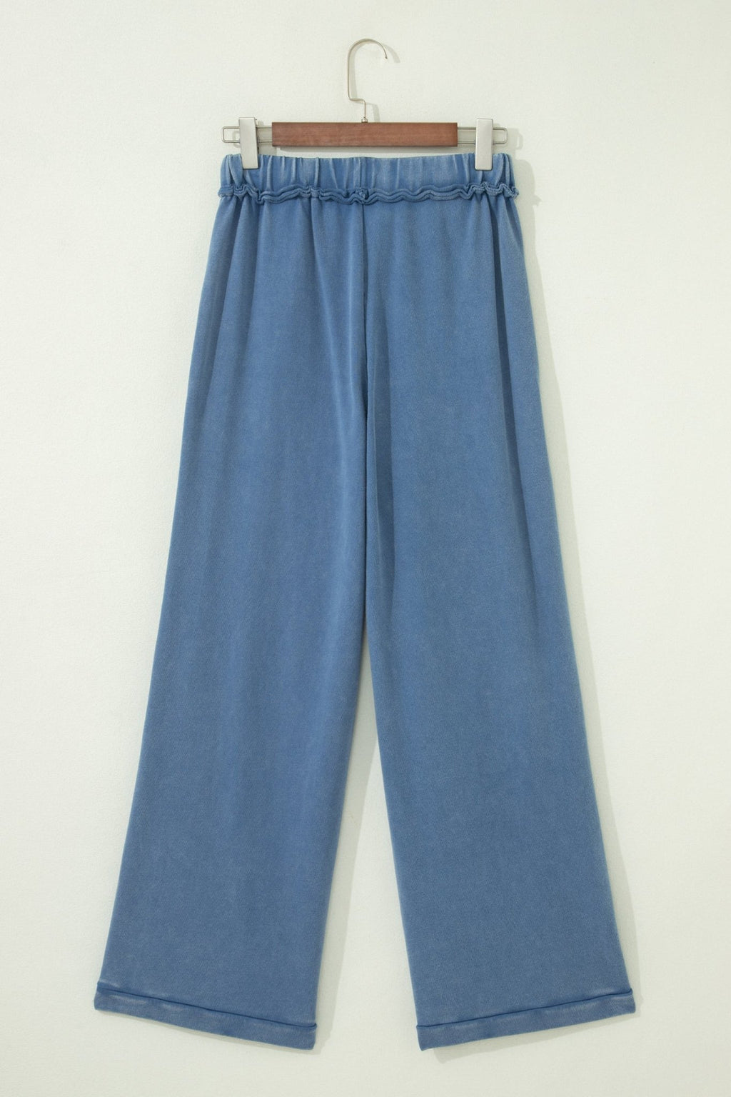 Solid Mineral Wash Drawstring Wide Leg Pants - Rooted & Reckless Co.