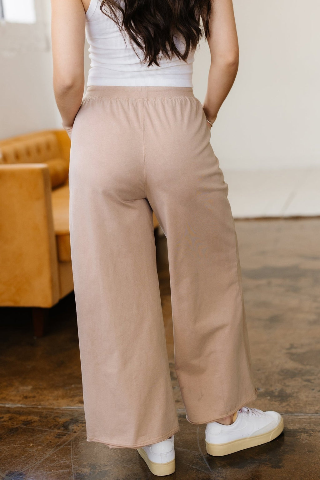 Solid Mineral Wash Pocketed Wide Leg Pants - Rooted & Reckless Co.