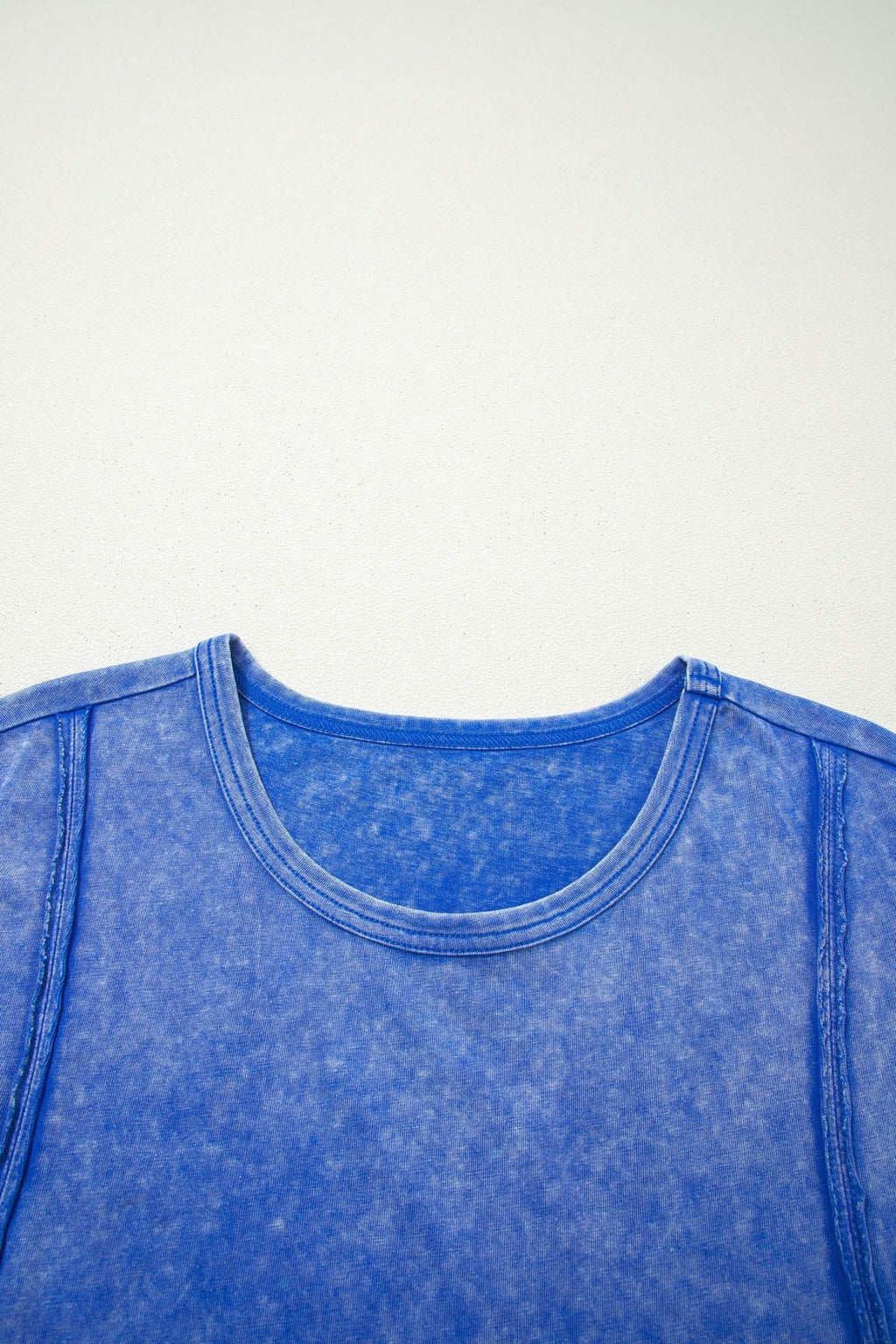 Solid Mineral Wash Raw Seam Lace Sleeve Tee - Rooted & Reckless Co.