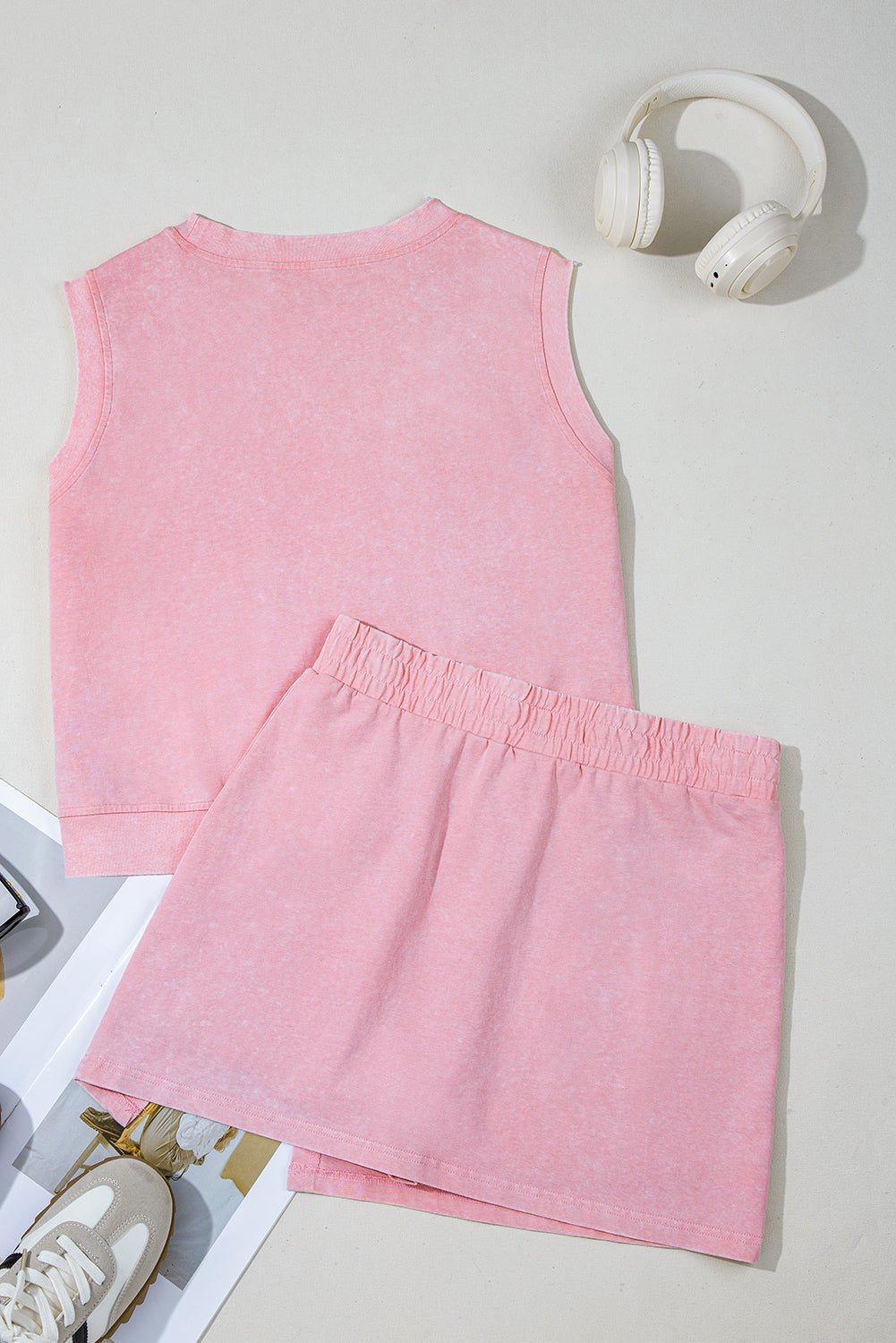 Solid Mineral Wash Tank Top & Lined Skort Set - Rooted & Reckless Co.
