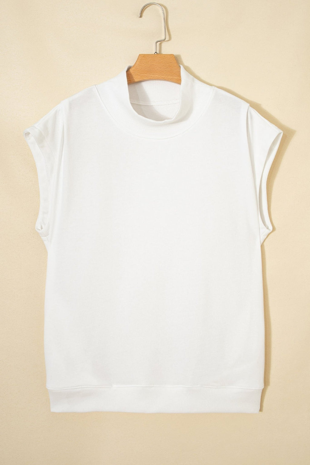 Solid Mock Neck Cap Sleeve Oversized Top - Rooted & Reckless Co.
