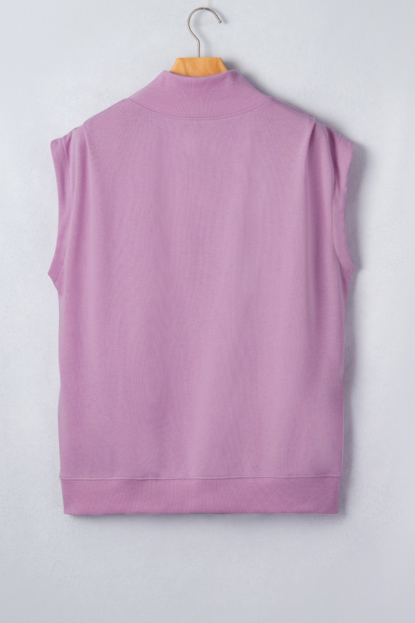 Solid Mock Neck Cap Sleeve Oversized Top - Rooted & Reckless Co.