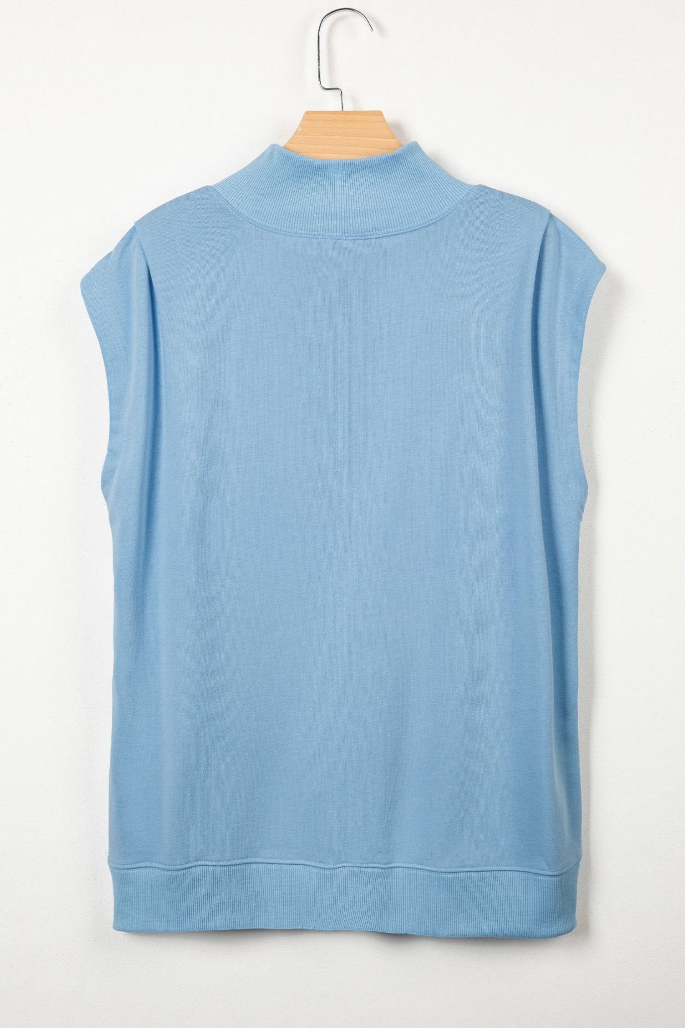 Solid Mock Neck Cap Sleeve Oversized Top - Rooted & Reckless Co.